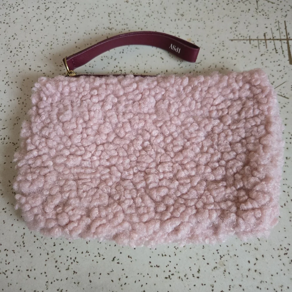 Ipsy Pink Sherpa Pouch